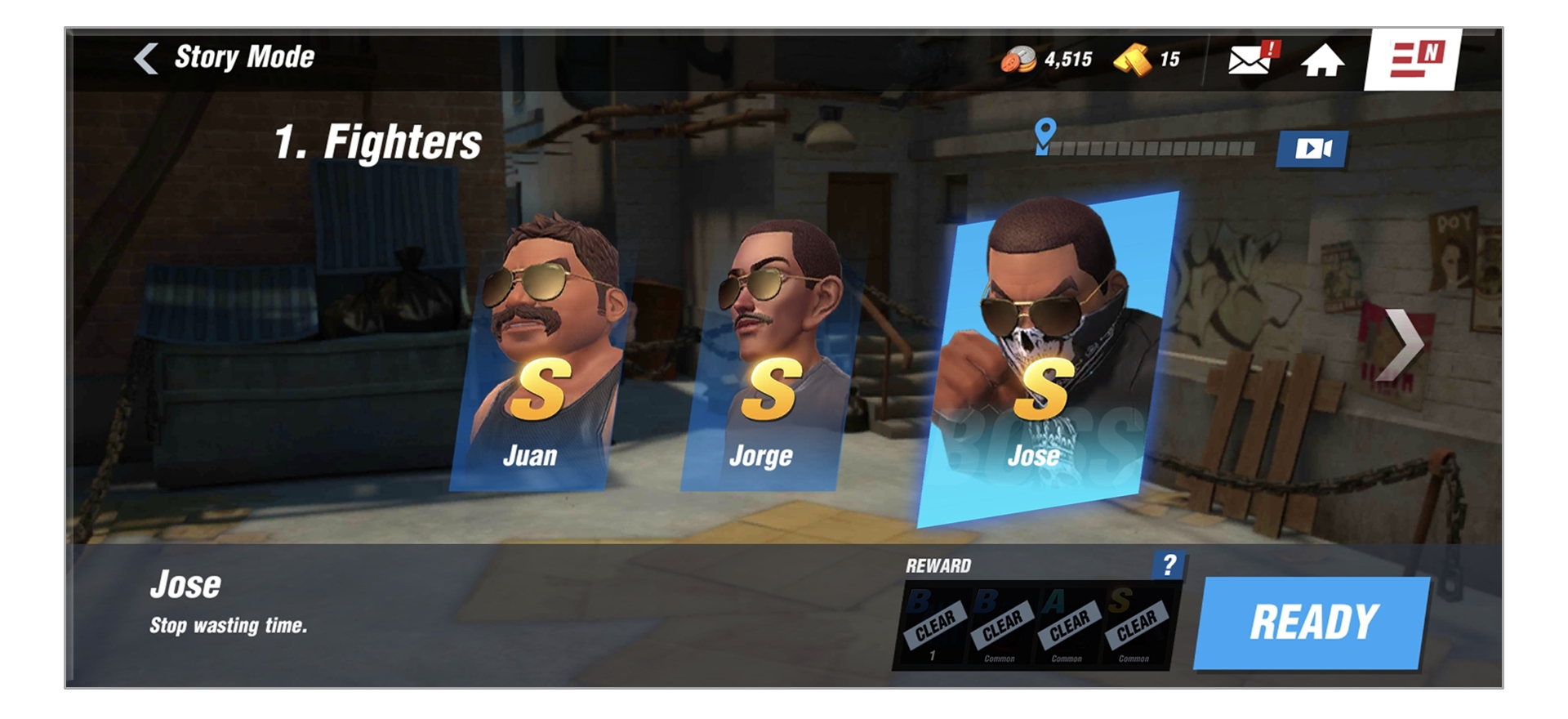 Boxing Star X Story Mode menu