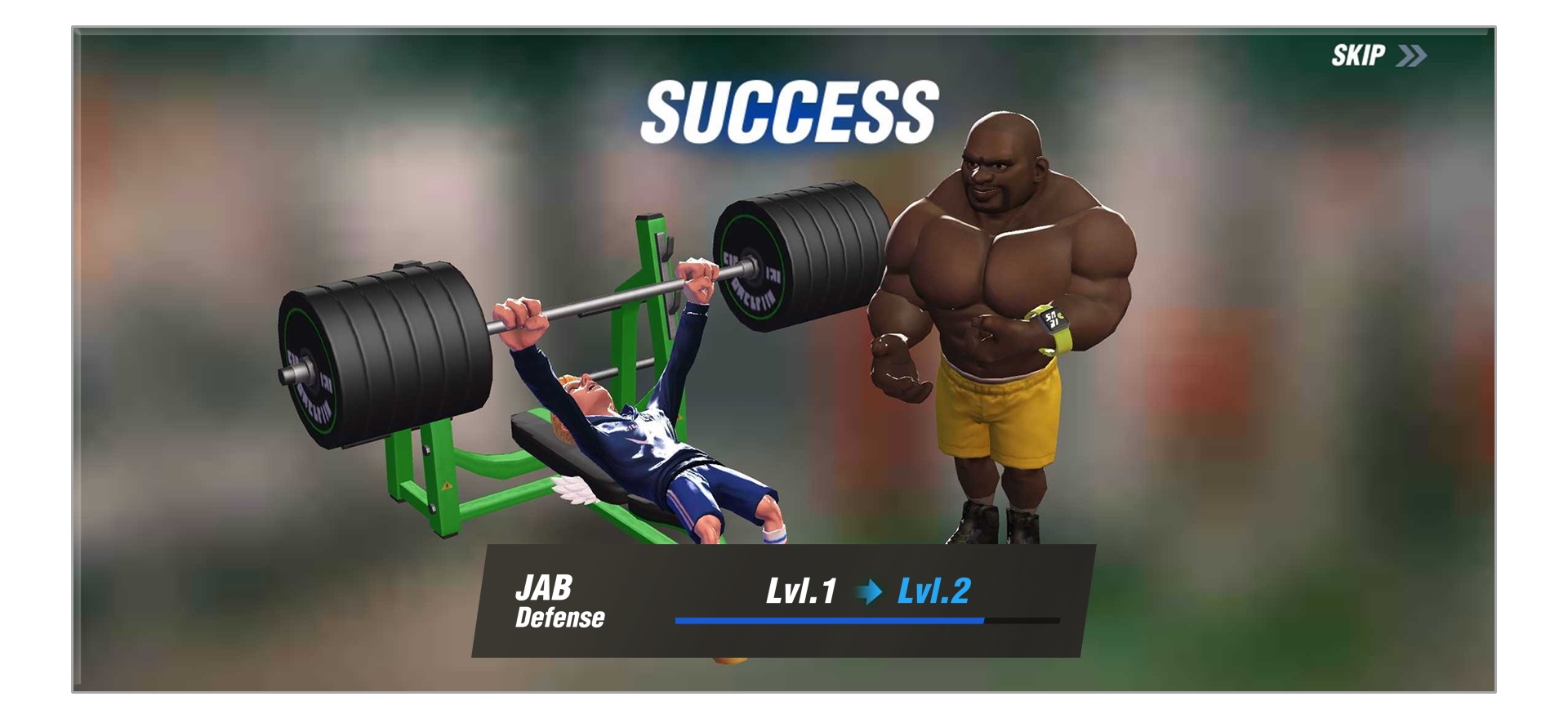 Khari is training Jin. Jin is doing a bench press workout.
